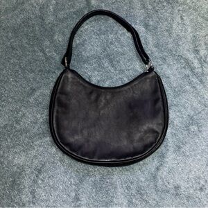 Maurizio Taiuti Vintage Black Leather Hobo Shoulder Bag